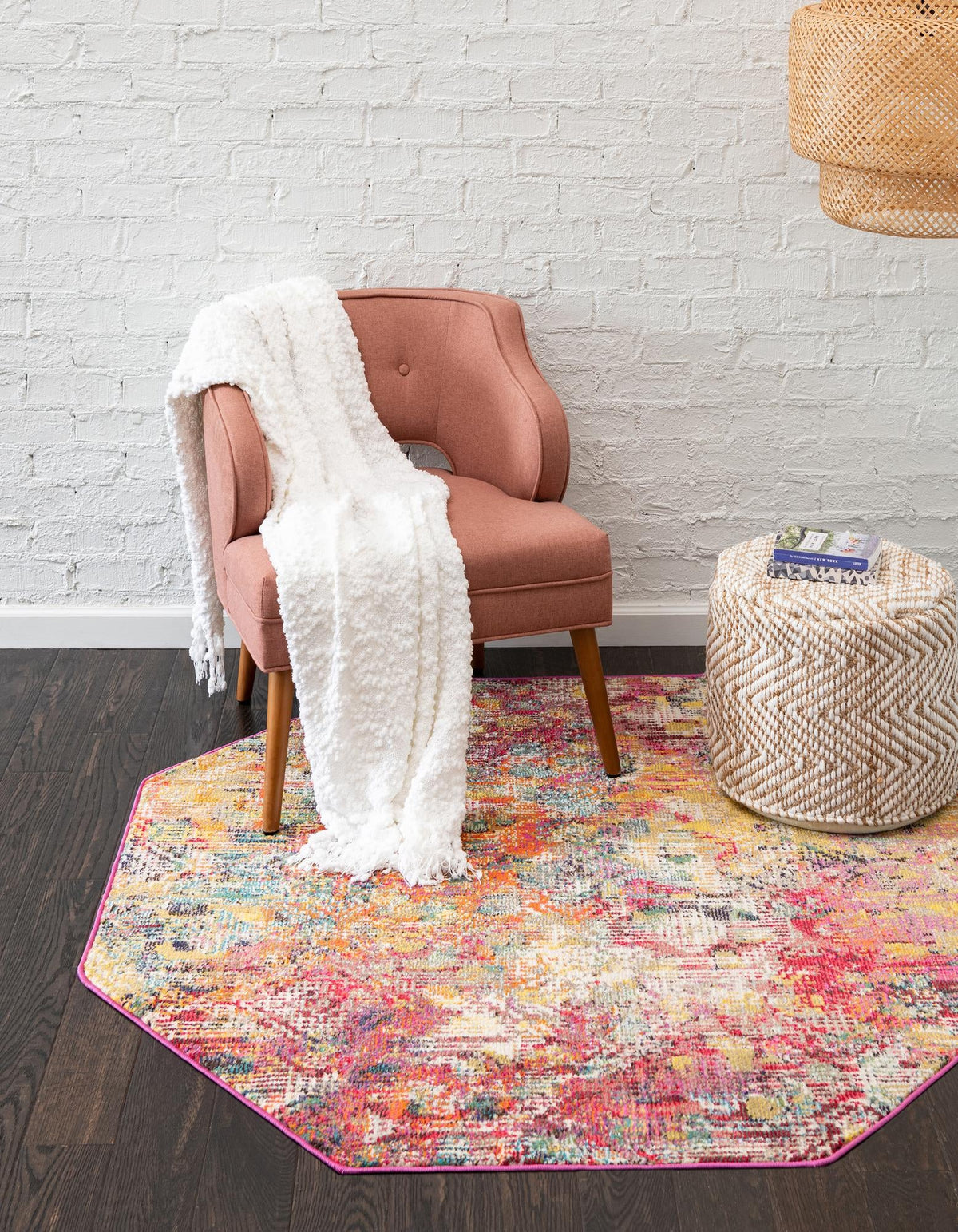 Colorburst Oasis Collection Area Rug -  Azura Octagon Multi  lifestyle 26