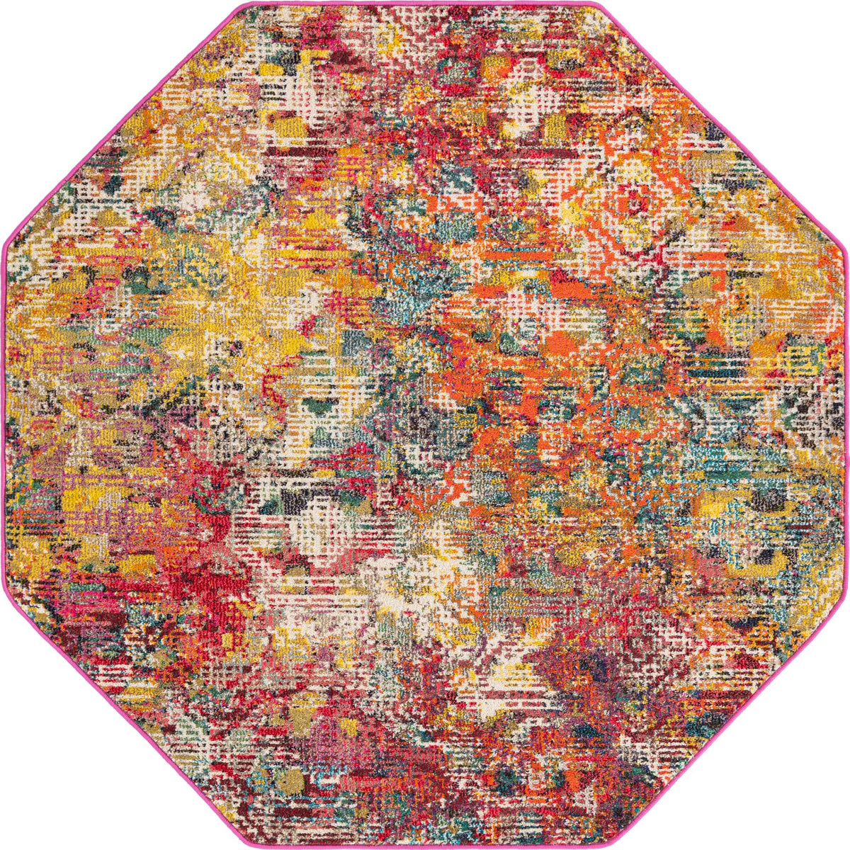 Colorburst Oasis Collection Area Rug -  Azura Octagon Multi  lifestyle 13