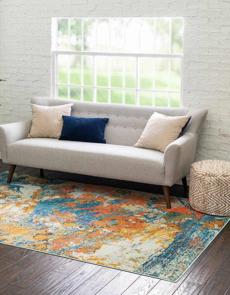 Colorburst Oasis Collection Area Rug -  Chroma Rectangle Multi  lifestyle 4