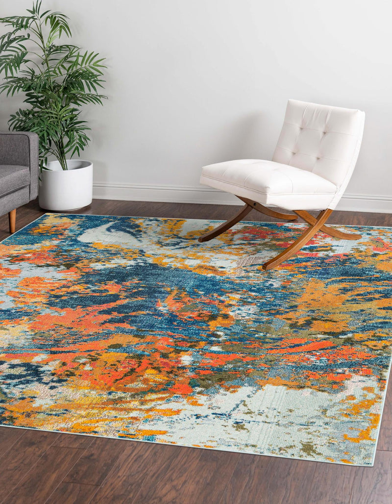 Colorburst Oasis Collection Area Rug -  Chroma Square Multi  lifestyle 21