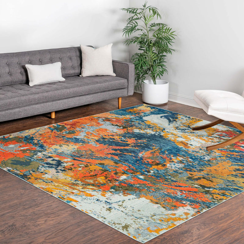 Colorburst Oasis Collection Area Rug -  Chroma Square Multi  lifestyle 86