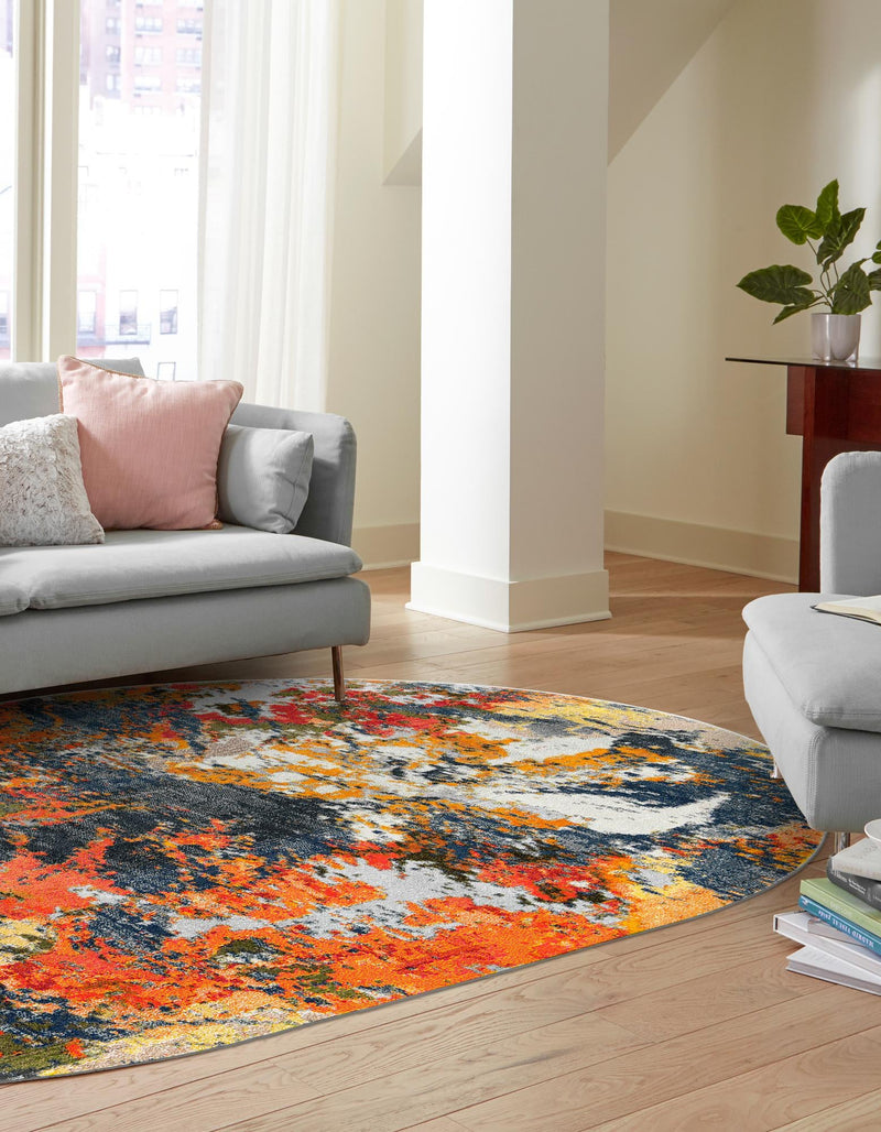 Colorburst Oasis Collection Area Rug -  Chroma Oval Multi  lifestyle 27