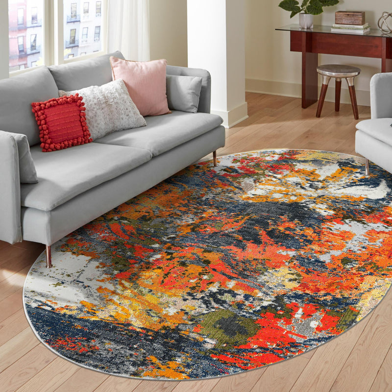 Colorburst Oasis Collection Area Rug -  Chroma Oval Multi  lifestyle 84
