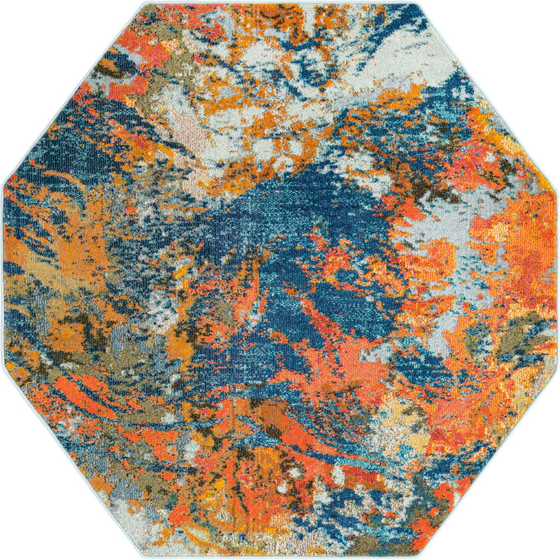 Colorburst Oasis Collection Area Rug -  Chroma Octagon Multi  lifestyle 18