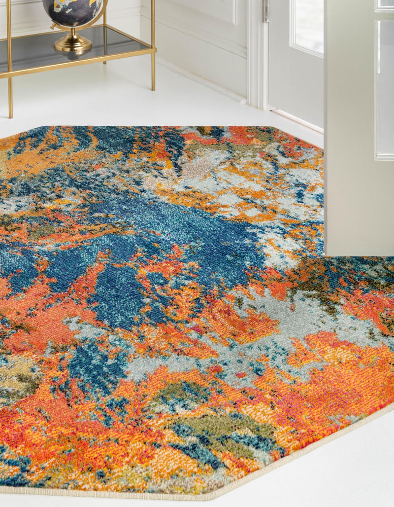 Colorburst Oasis Collection Area Rug -  Chroma Octagon Multi  lifestyle 28