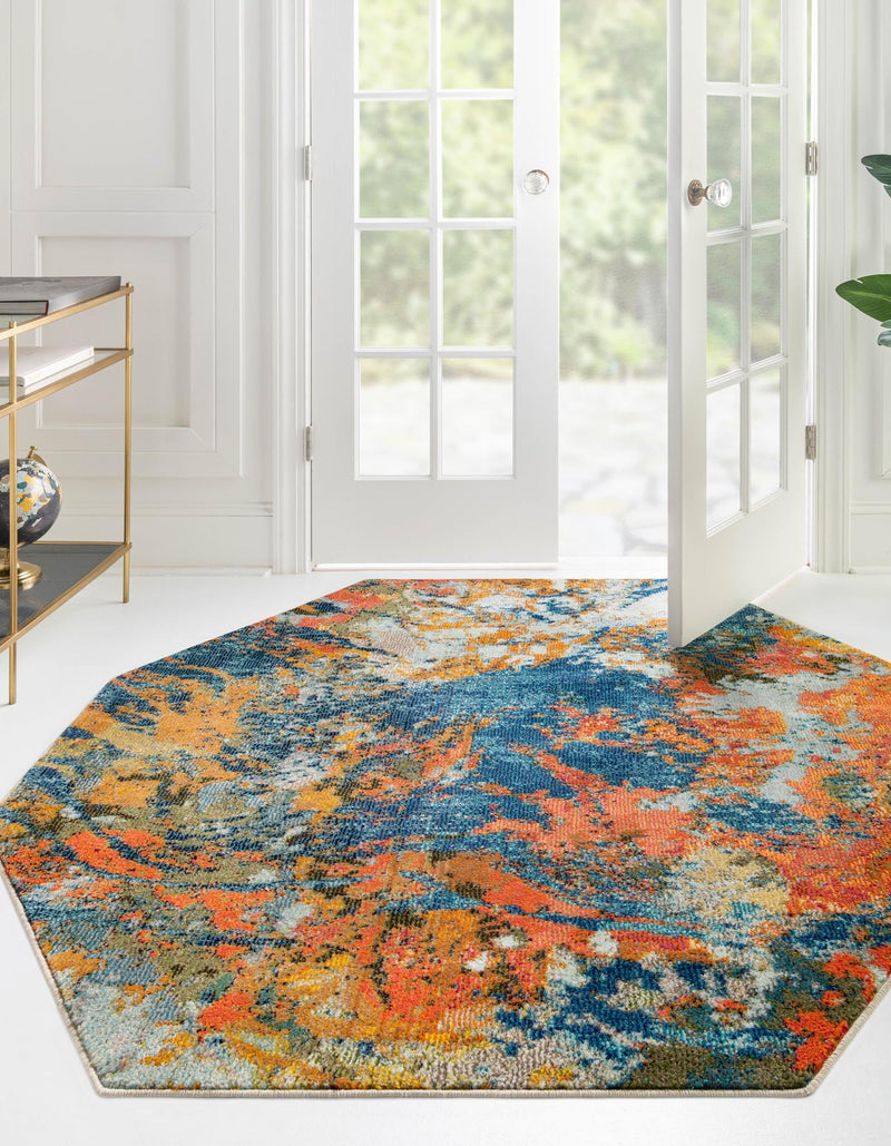 Colorburst Oasis Collection Area Rug -  Chroma Octagon Multi  lifestyle 31