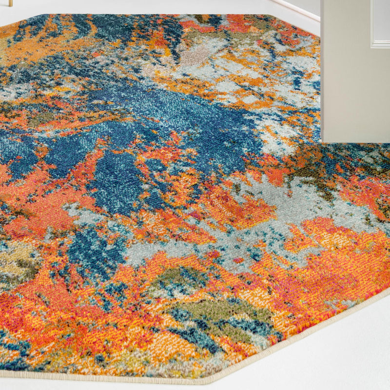 Colorburst Oasis Collection Area Rug -  Chroma Octagon Multi  lifestyle 88