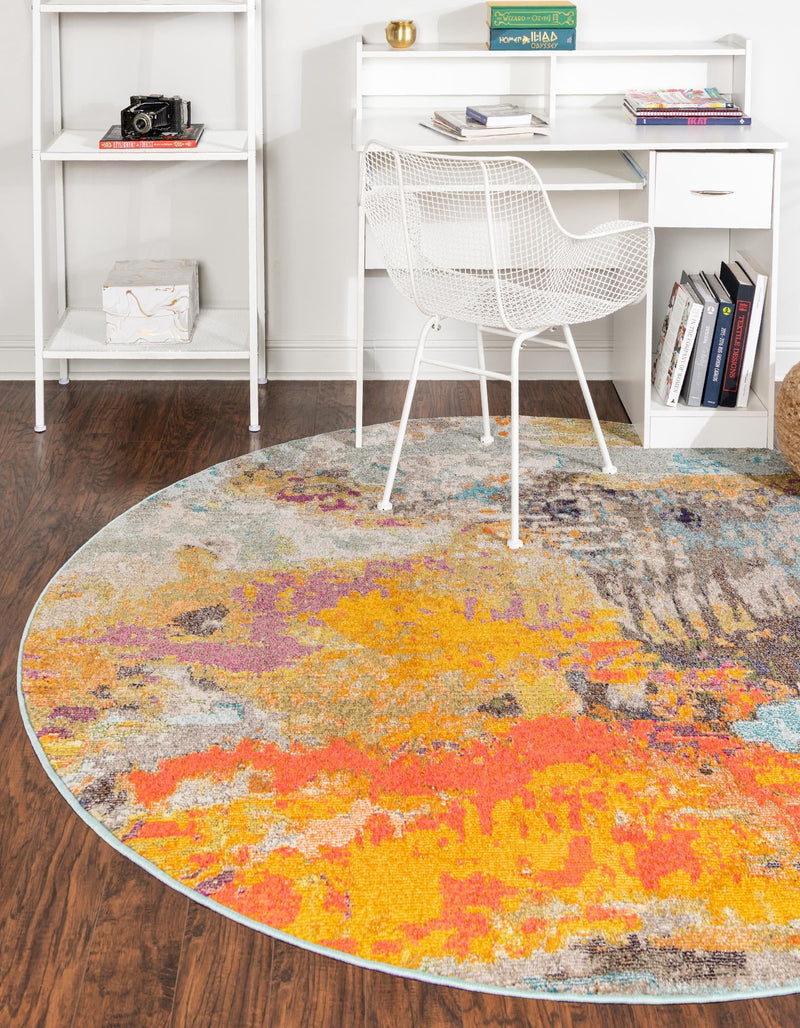 Colorburst Oasis Collection Area Rug -  Spectrum Round Multi  lifestyle 25