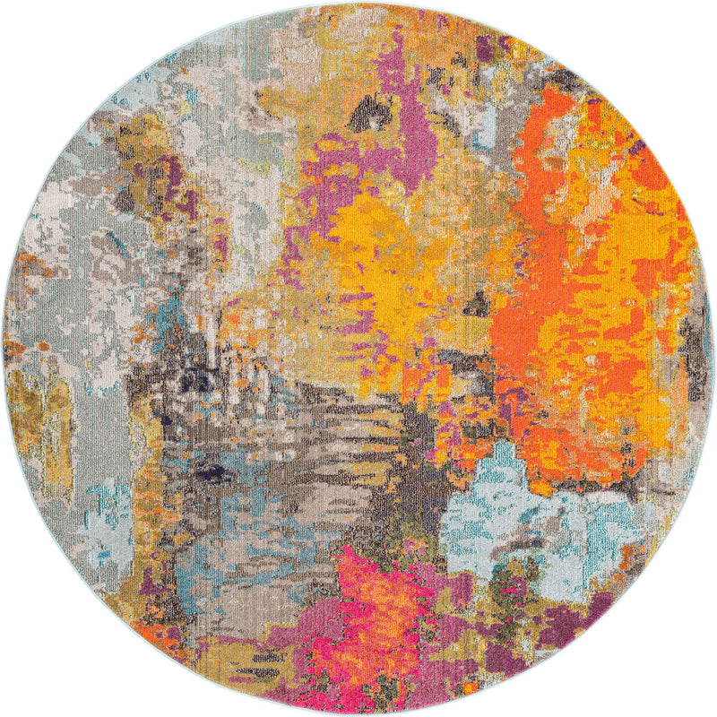 Colorburst Oasis Collection Area Rug -  Spectrum Round Multi  lifestyle 14