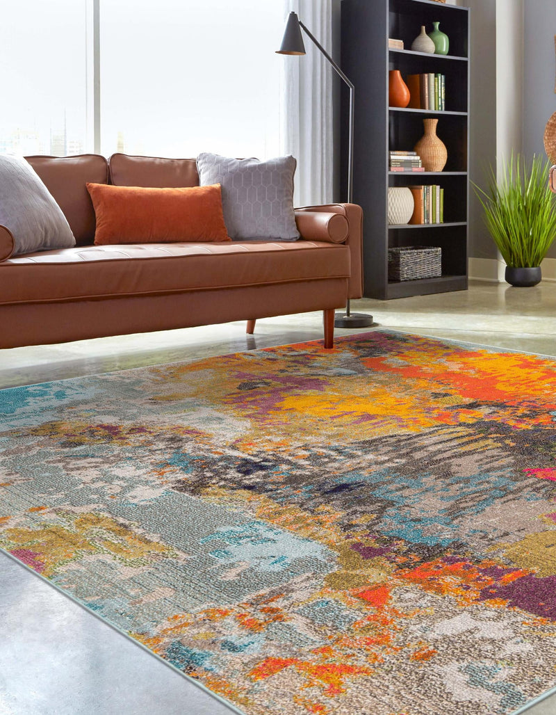 Colorburst Oasis Collection Area Rug -  Spectrum Square Multi  lifestyle 26