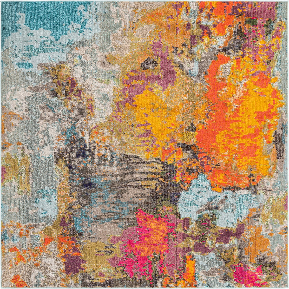 Colorburst Oasis Collection Area Rug -  Spectrum Square Multi  lifestyle 15
