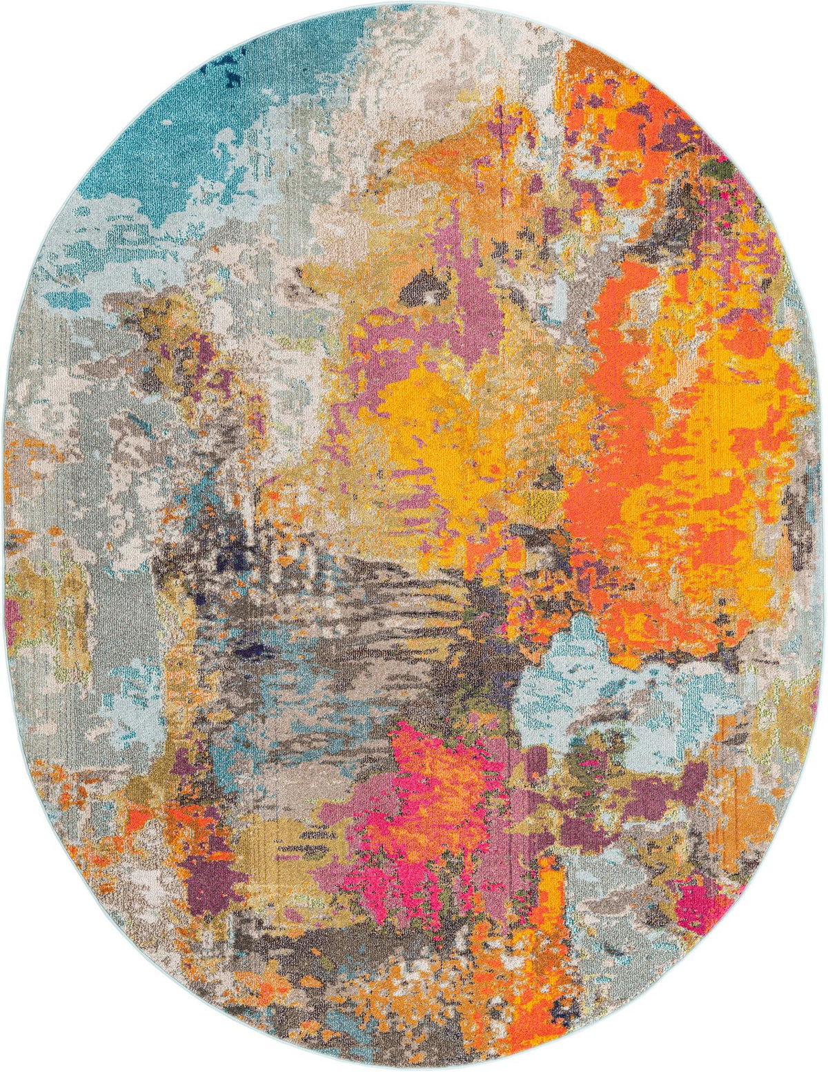 Colorburst Oasis Collection Area Rug -  Spectrum Oval Multi  lifestyle 16