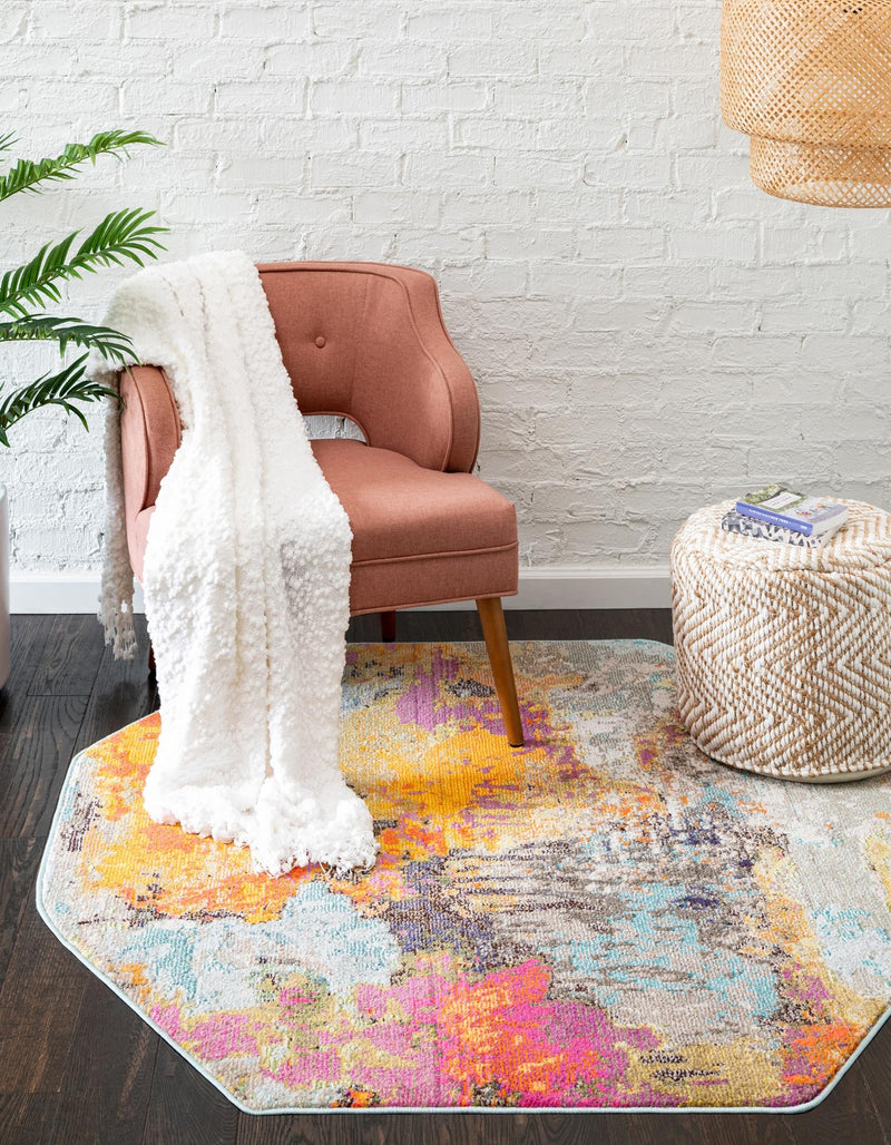 Colorburst Oasis Collection Area Rug -  Spectrum Octagon Multi  lifestyle 31