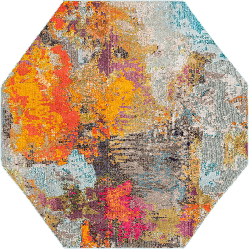 Colorburst Oasis Collection Area Rug -  Spectrum Octagon Multi  lifestyle 19