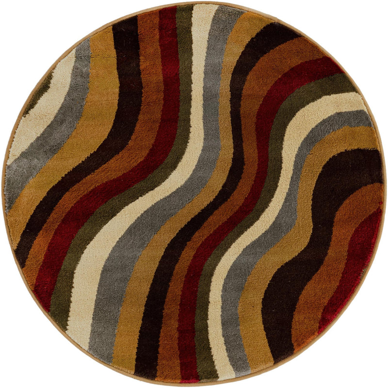 Bistro Lounge Collection Area Rug - Espresso Round Multi  lifestyle 21