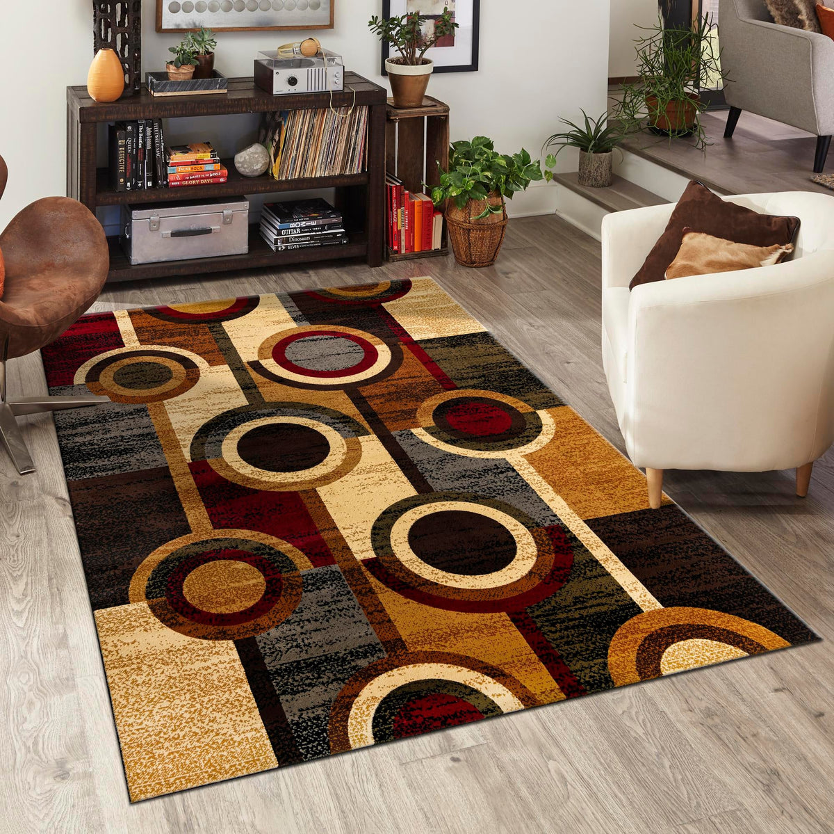 Bistro Lounge Collection Area Rug -  Frappe Rectangle Multi  lifestyle 13