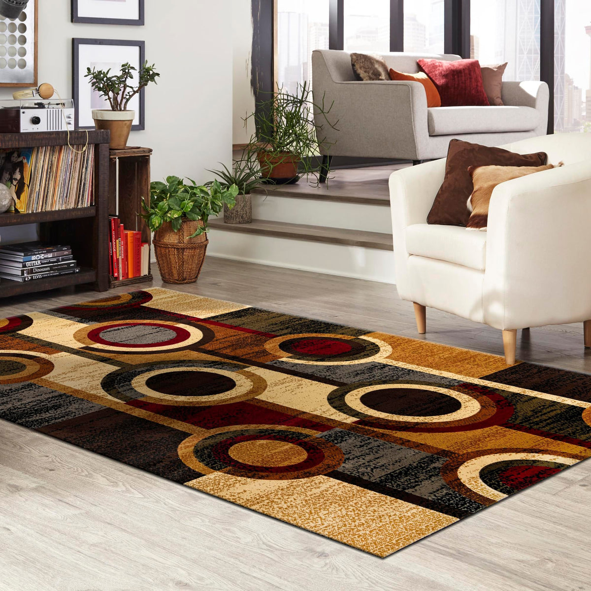 Bistro Lounge Collection Area Rug -  Frappe Rectangle Multi  lifestyle 14