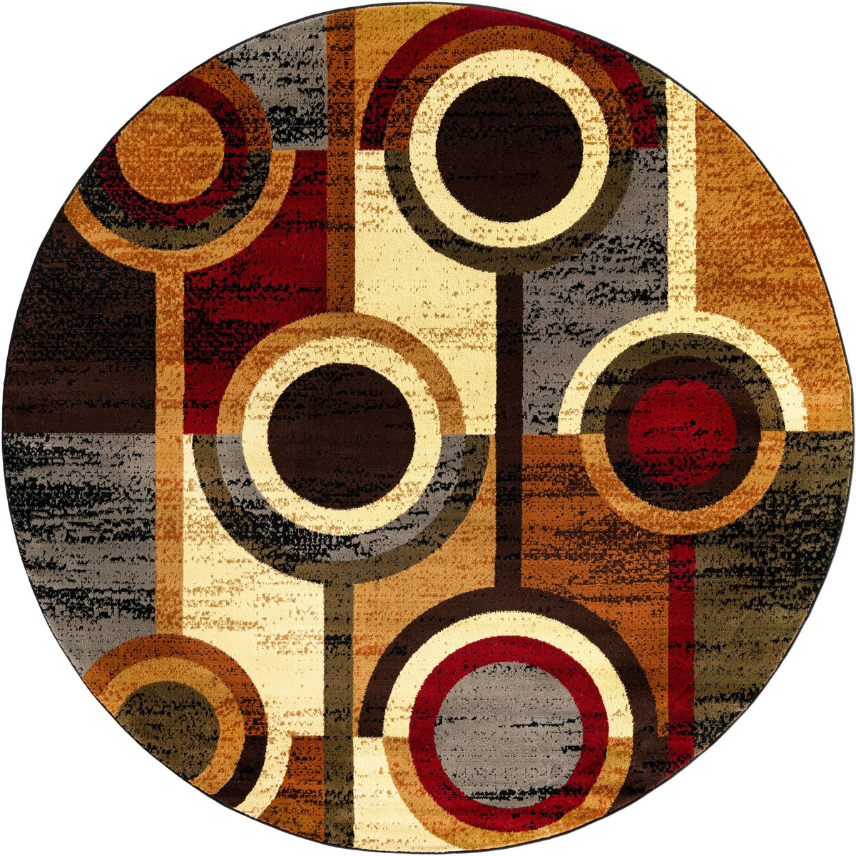 Bistro Lounge Collection Area Rug -  Frappe Round Multi  lifestyle 15