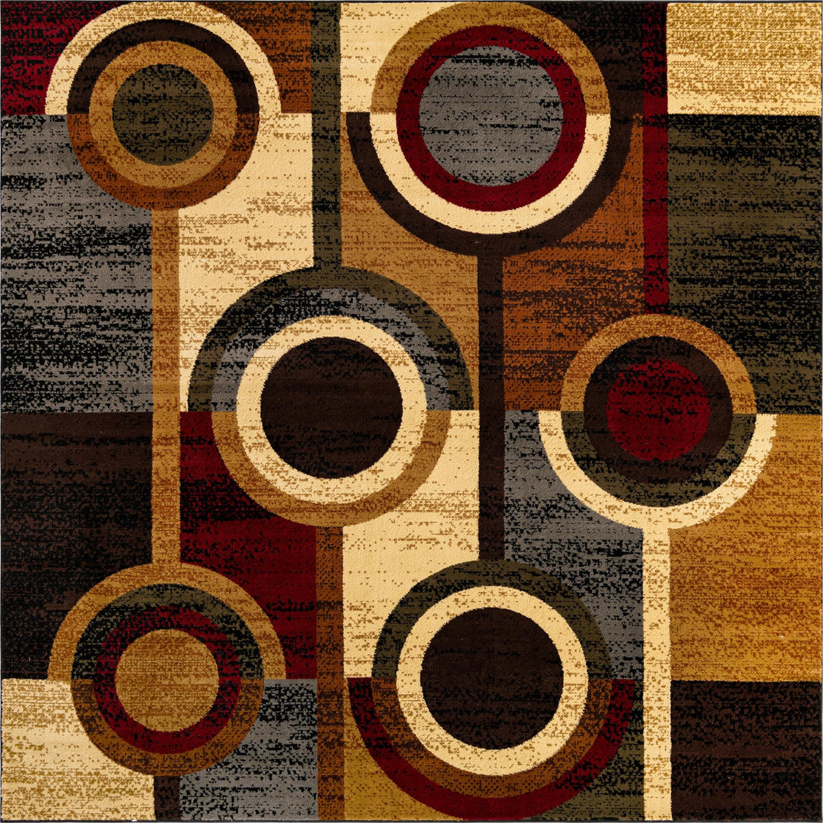 Bistro Lounge Collection Area Rug -  Frappe Square Multi  lifestyle 16