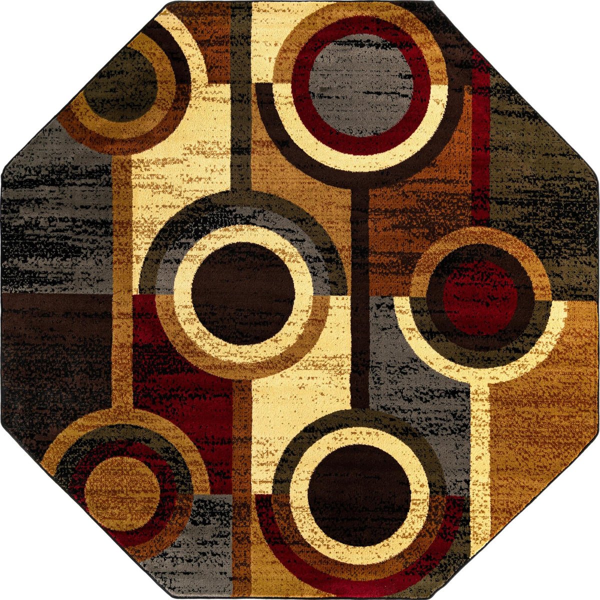 Bistro Lounge Collection Area Rug -  Frappe Octagon Multi  lifestyle 17