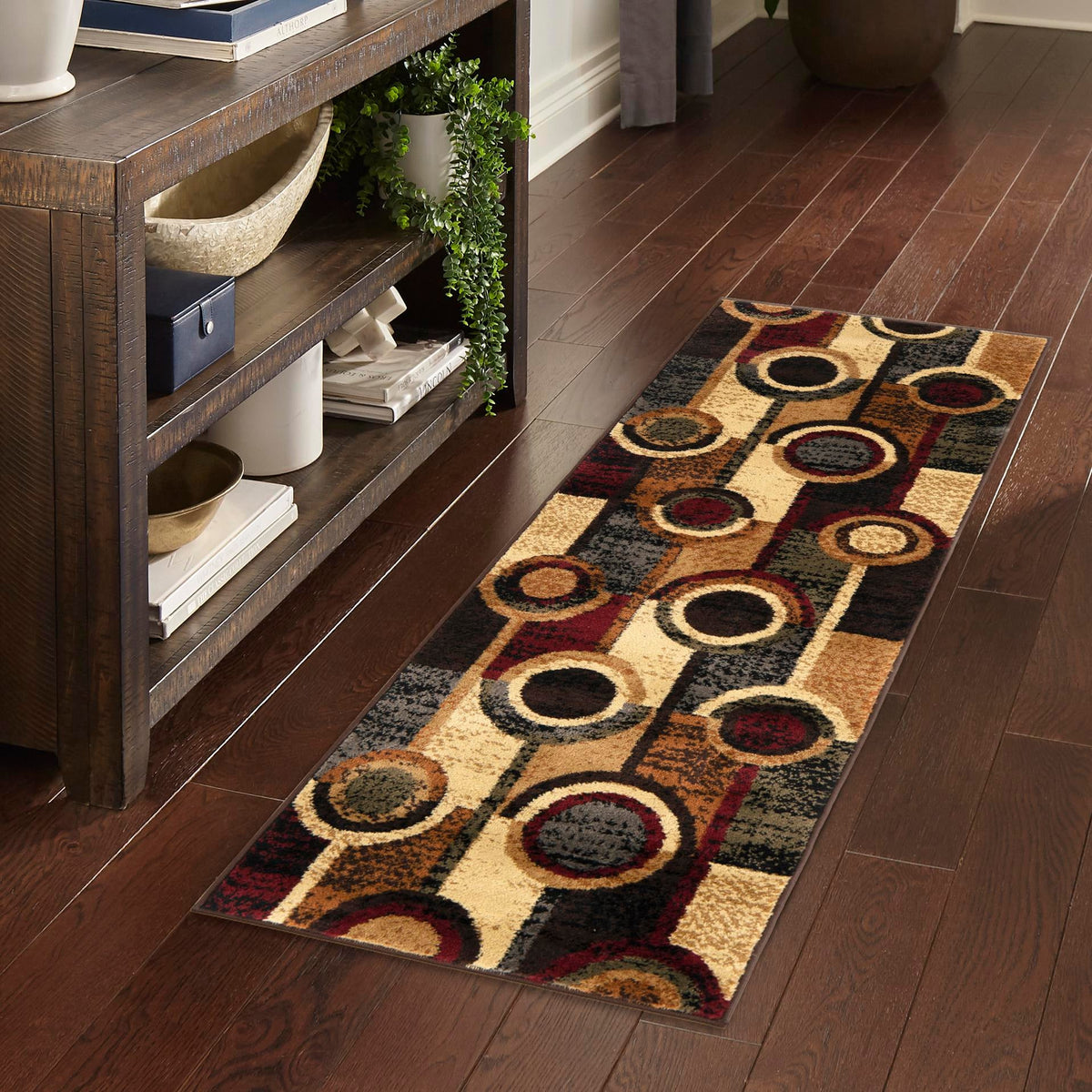 Bistro Lounge Collection Area Rug -  Frappe Runner Multi  lifestyle 84