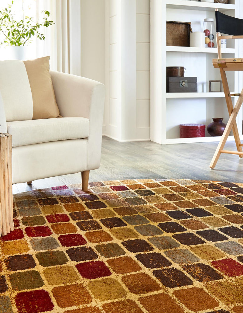 Bistro Lounge Collection Area Rug -  Cortado Round Multi  lifestyle 26