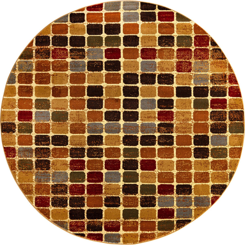 Bistro Lounge Collection Area Rug -  Cortado Round Multi  lifestyle 16