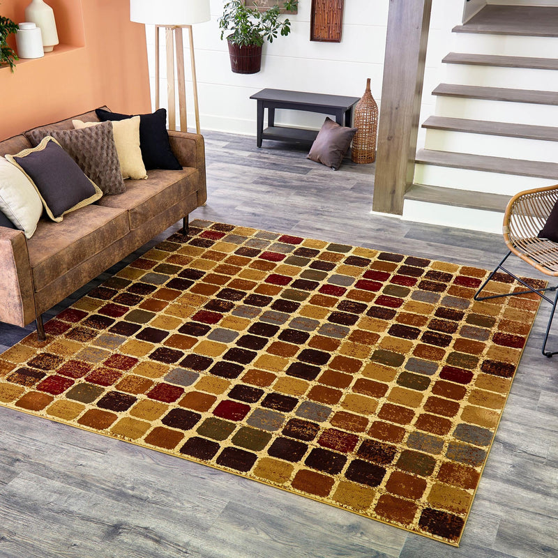 Bistro Lounge Collection Area Rug -  Cortado Square Multi  lifestyle 82