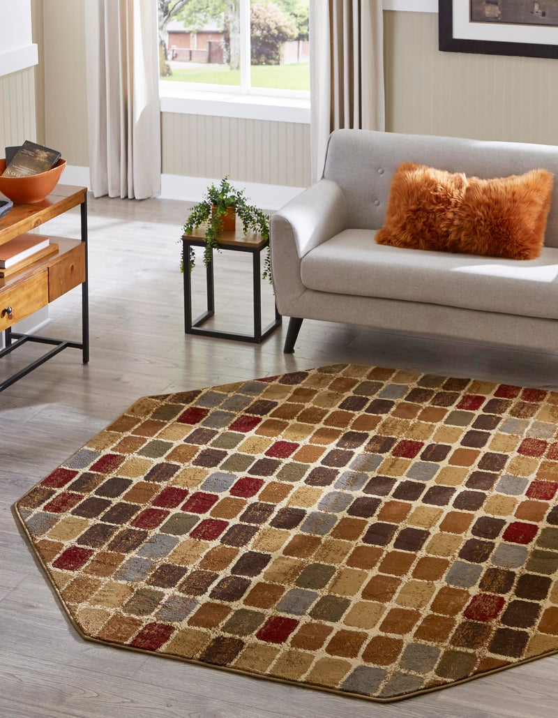 Bistro Lounge Collection Area Rug -  Cortado Octagon Multi  lifestyle 23