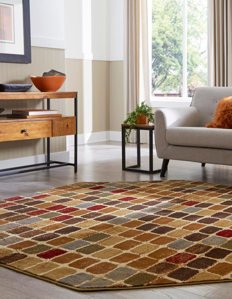 Bistro Lounge Collection Area Rug -  Cortado Octagon Multi  lifestyle 28