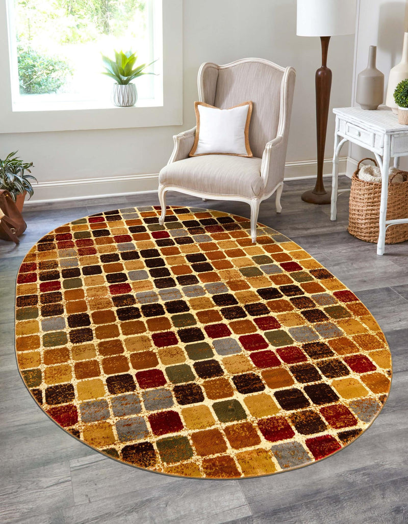 Bistro Lounge Collection Area Rug -  Cortado Oval Multi  lifestyle 24