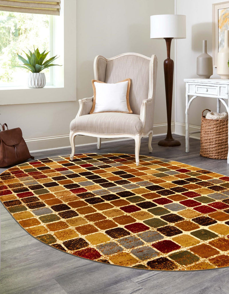 Bistro Lounge Collection Area Rug -  Cortado Oval Multi  lifestyle 29