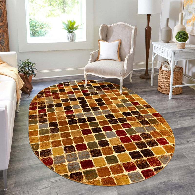 Bistro Lounge Collection Area Rug -  Cortado Oval Multi  lifestyle 83