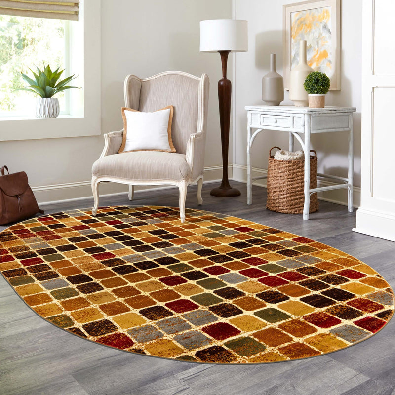 Bistro Lounge Collection Area Rug -  Cortado Oval Multi  lifestyle 87