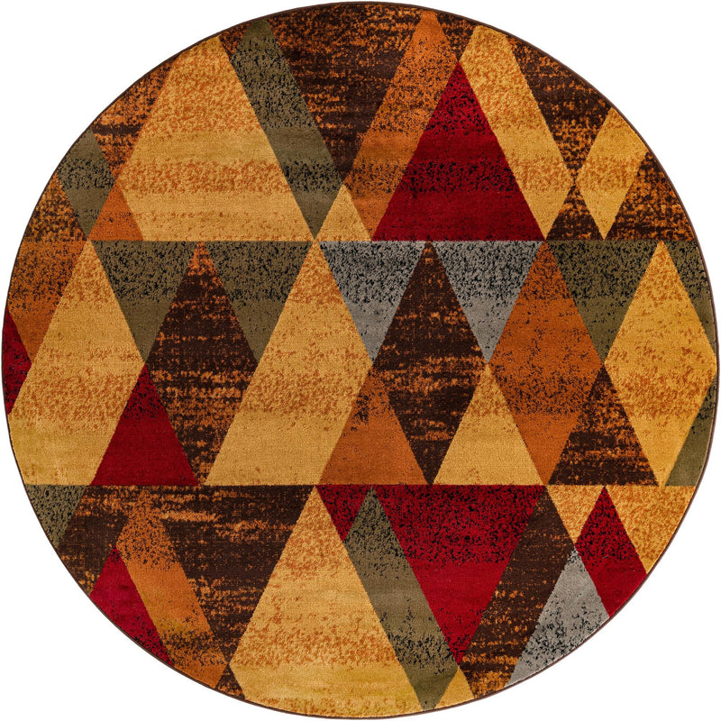 Bistro Lounge Collection Area Rug -  Ristretto Round Multi  lifestyle 15