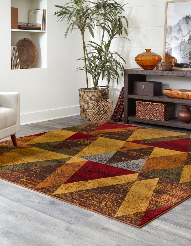 Bistro Lounge Collection Area Rug -  Ristretto Square Multi  lifestyle 25