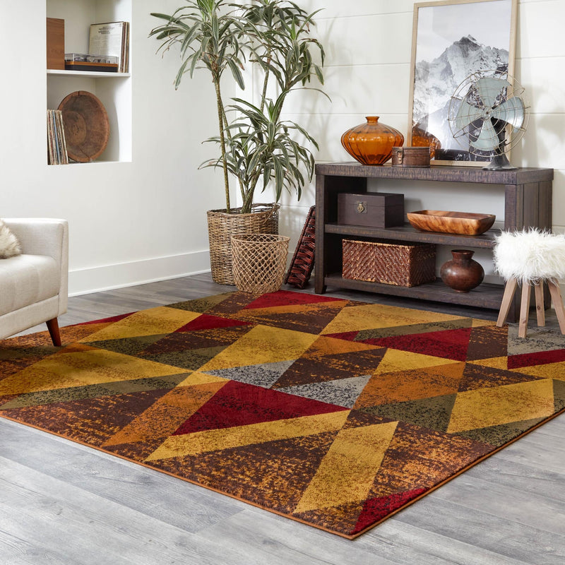 Bistro Lounge Collection Area Rug -  Ristretto Square Multi  lifestyle 85