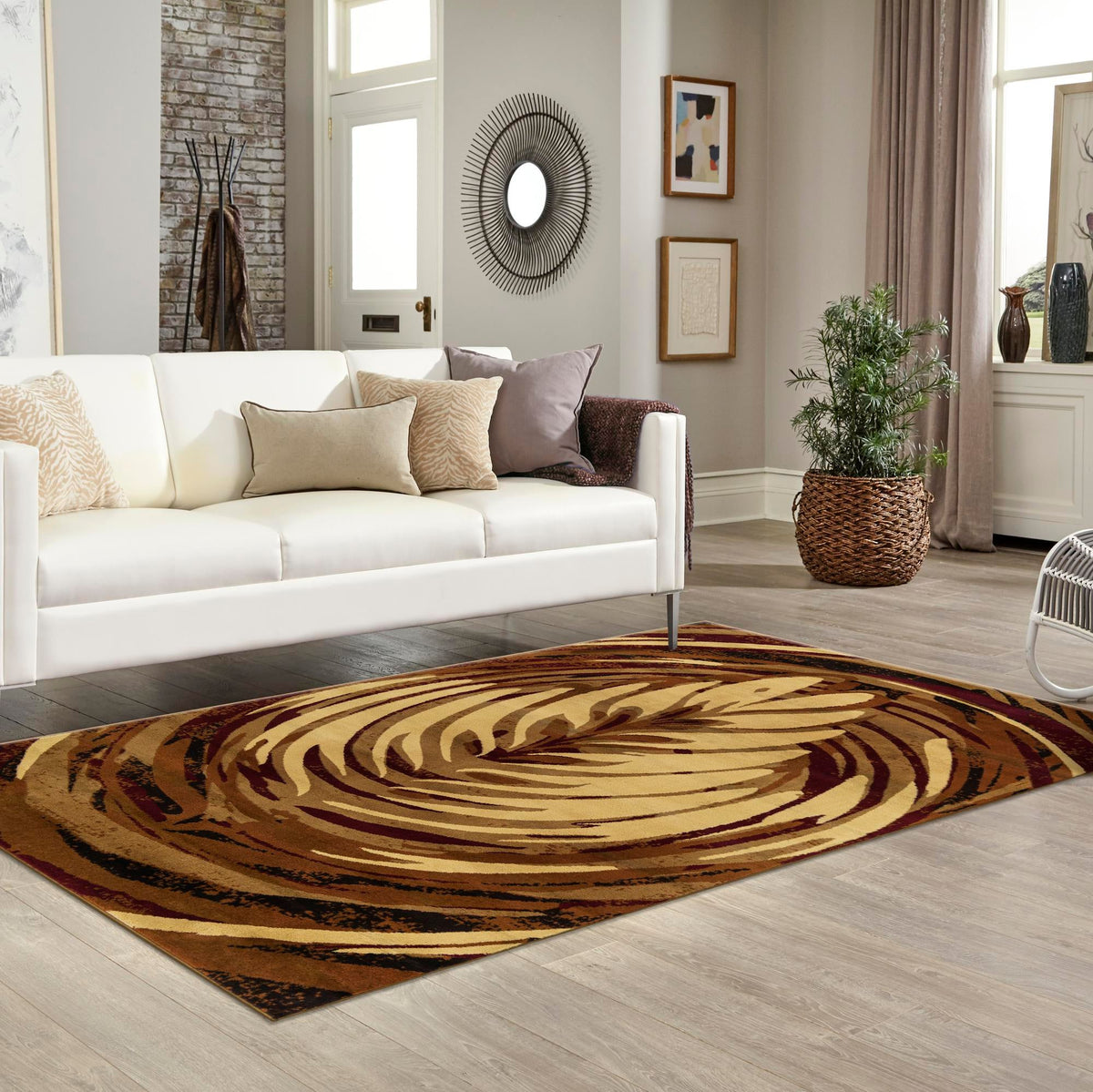 Bistro Lounge Collection Area Rug -  Americano Rectangle Beige  lifestyle 15