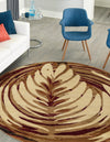 Bistro Lounge Collection Area Rug -  Americano Round Beige  lifestyle 34