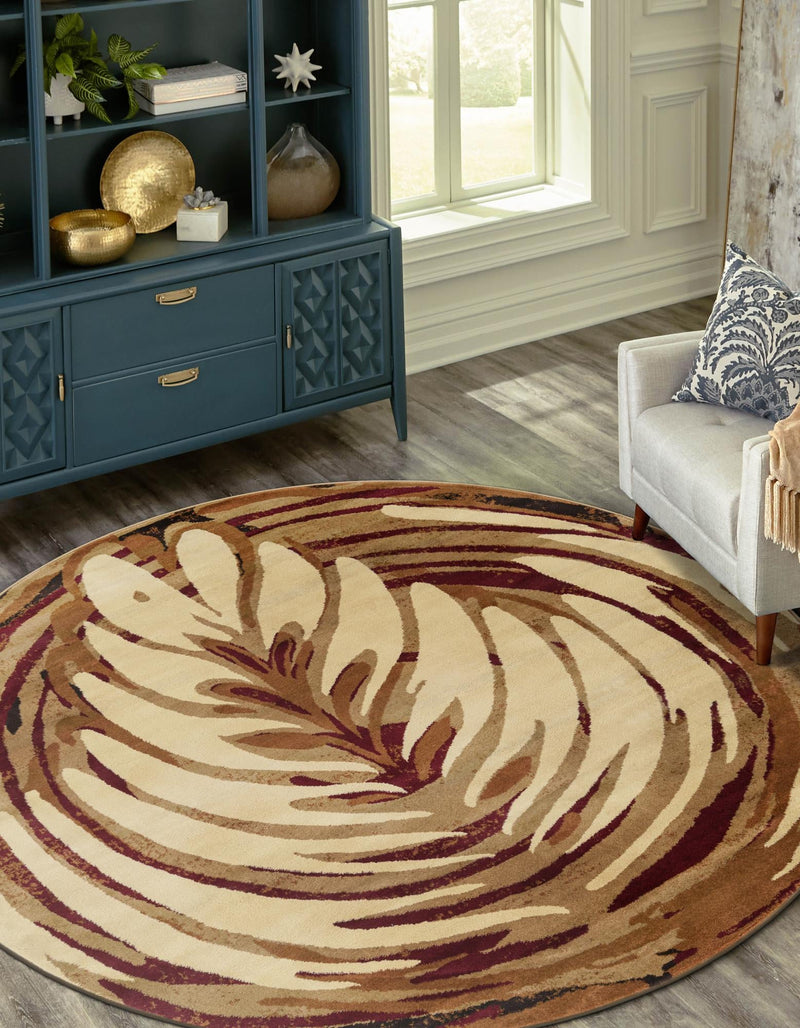 Bistro Lounge Collection Area Rug -  Americano Round Beige  lifestyle 36