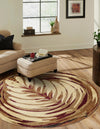 Bistro Lounge Collection Area Rug -  Americano Round Beige  lifestyle 38