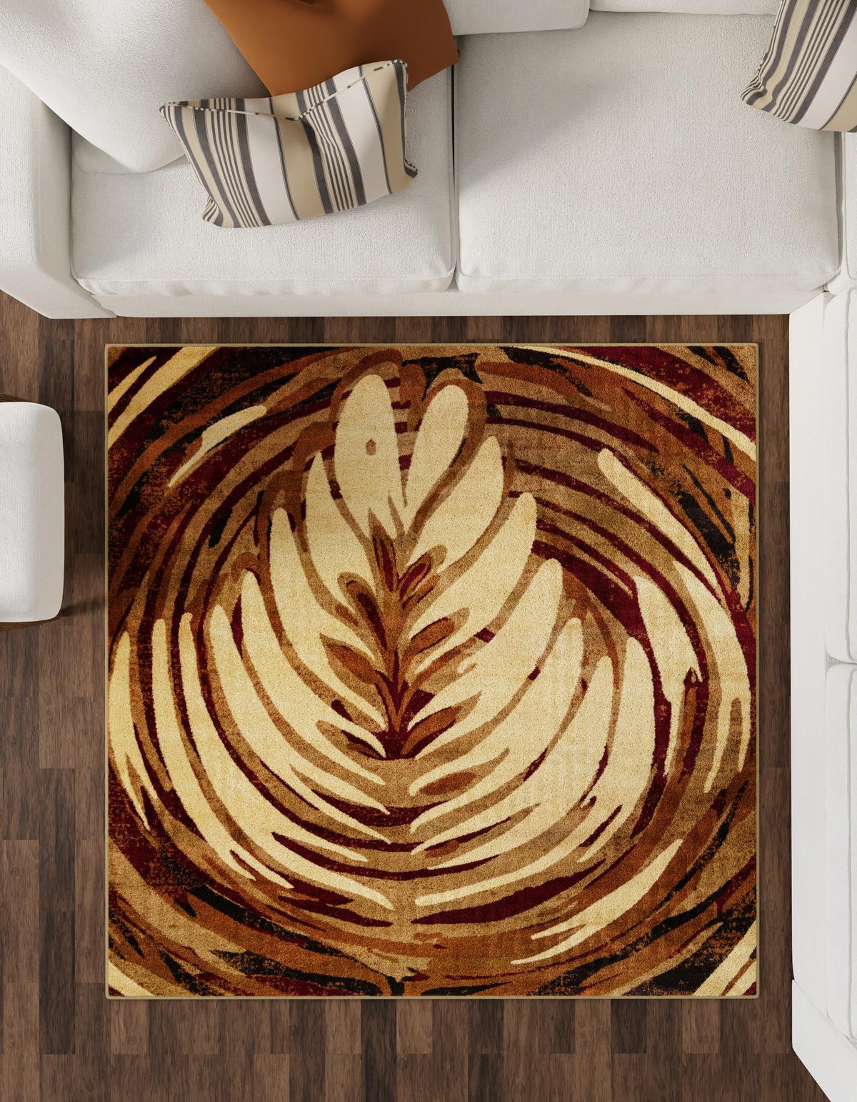 Bistro Lounge Collection Area Rug -  Americano Square Beige  lifestyle 98