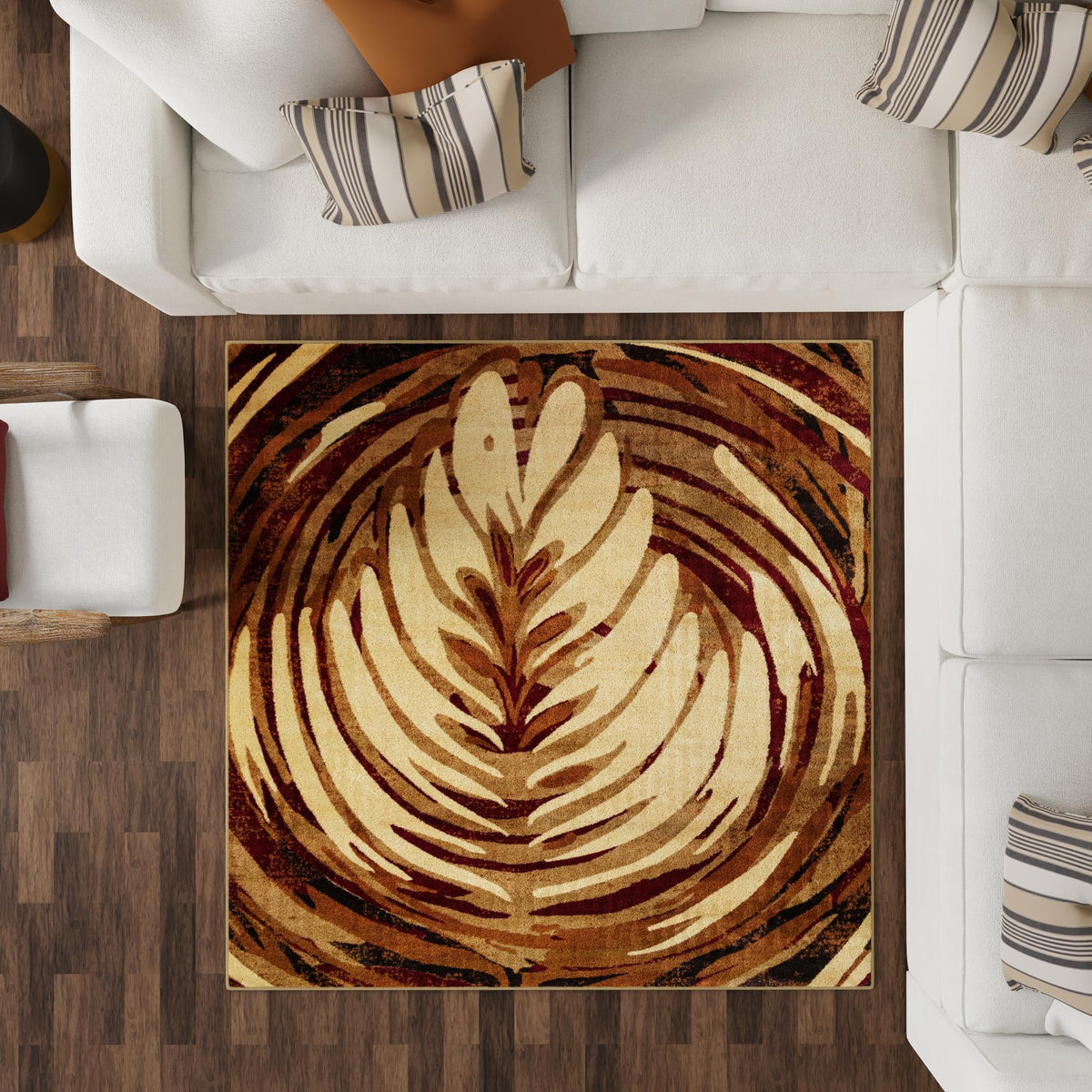Bistro Lounge Collection Area Rug -  Americano Square Beige  lifestyle 106