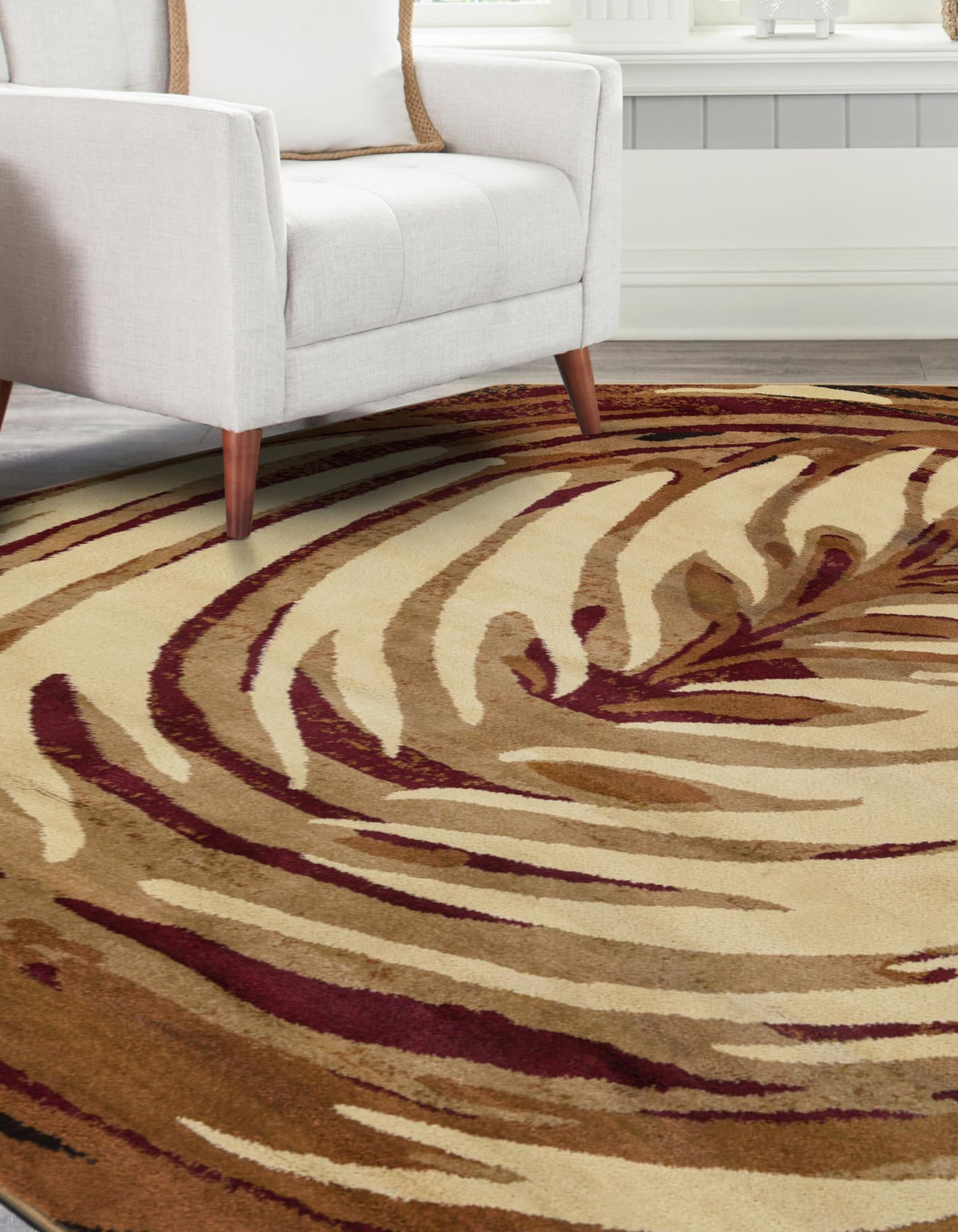 Bistro Lounge Collection Area Rug -  Americano Octagon Beige  lifestyle 33