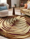 Bistro Lounge Collection Area Rug -  Americano Octagon Beige  lifestyle 35