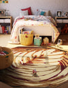 Bistro Lounge Collection Area Rug -  Americano Octagon Beige  lifestyle 39