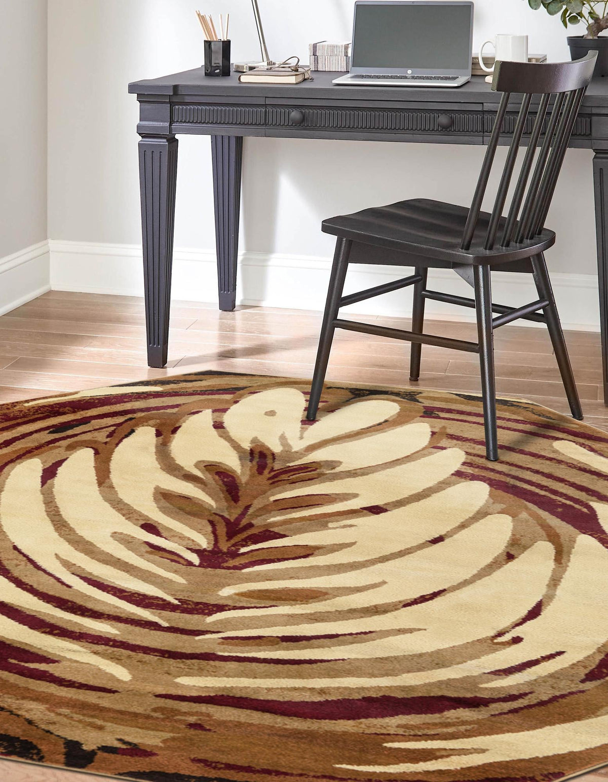Bistro Lounge Collection Area Rug -  Americano Octagon Beige  lifestyle 41