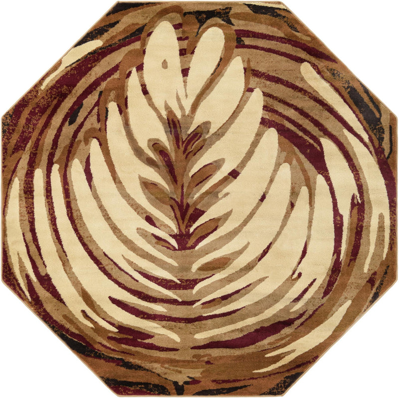 Bistro Lounge Collection Area Rug -  Americano Octagon Beige  lifestyle 18