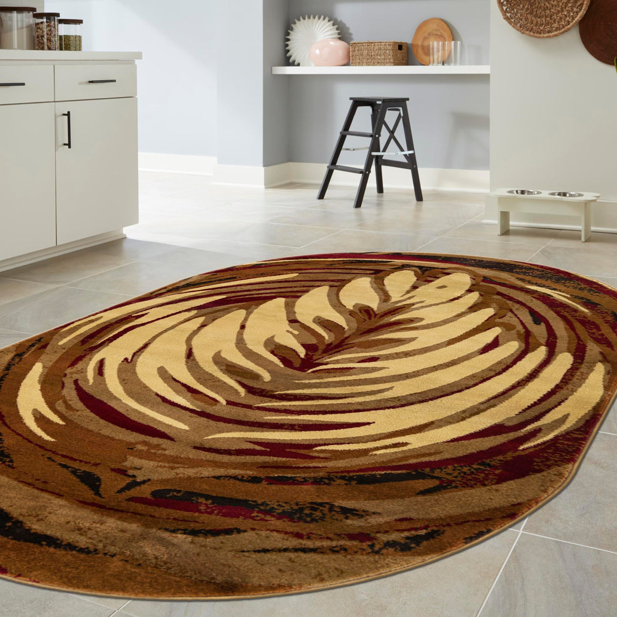 Bistro Lounge Collection Area Rug -  Americano Oval Beige  lifestyle 103