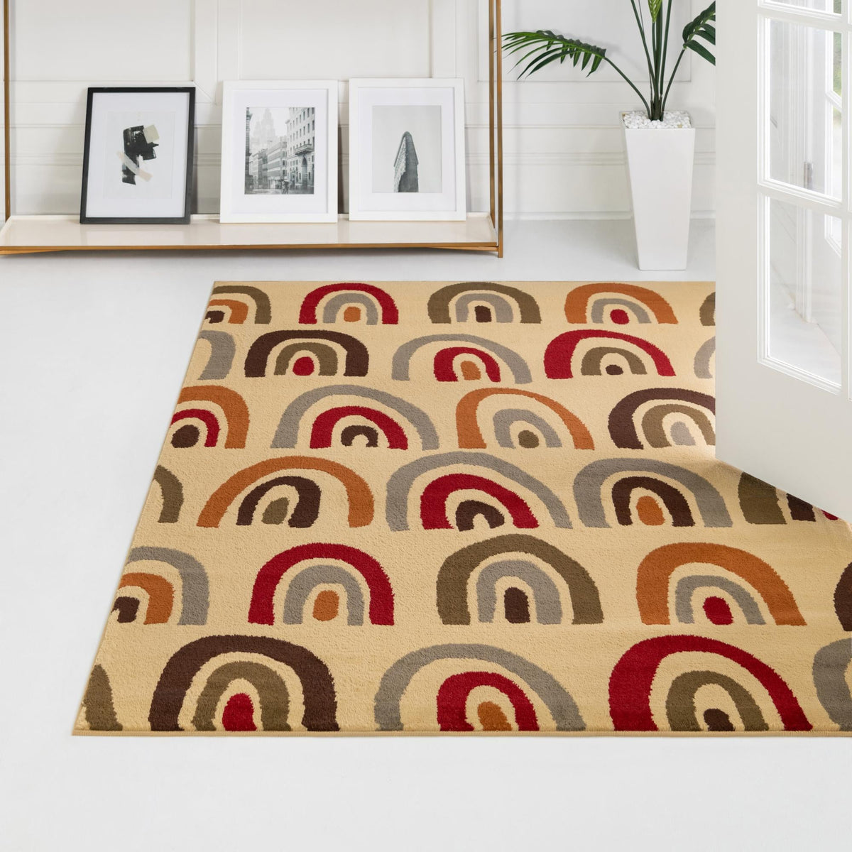 Bistro Lounge Collection Area Rug -  Breve Rectangle Cream  lifestyle 15